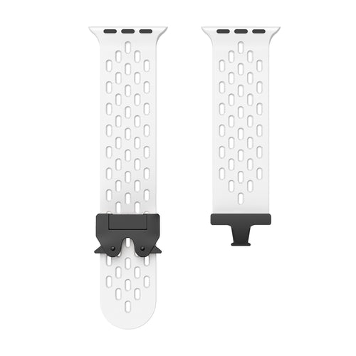 Apple Watch Silikonarmband mit P-Schnalle (Weiß)