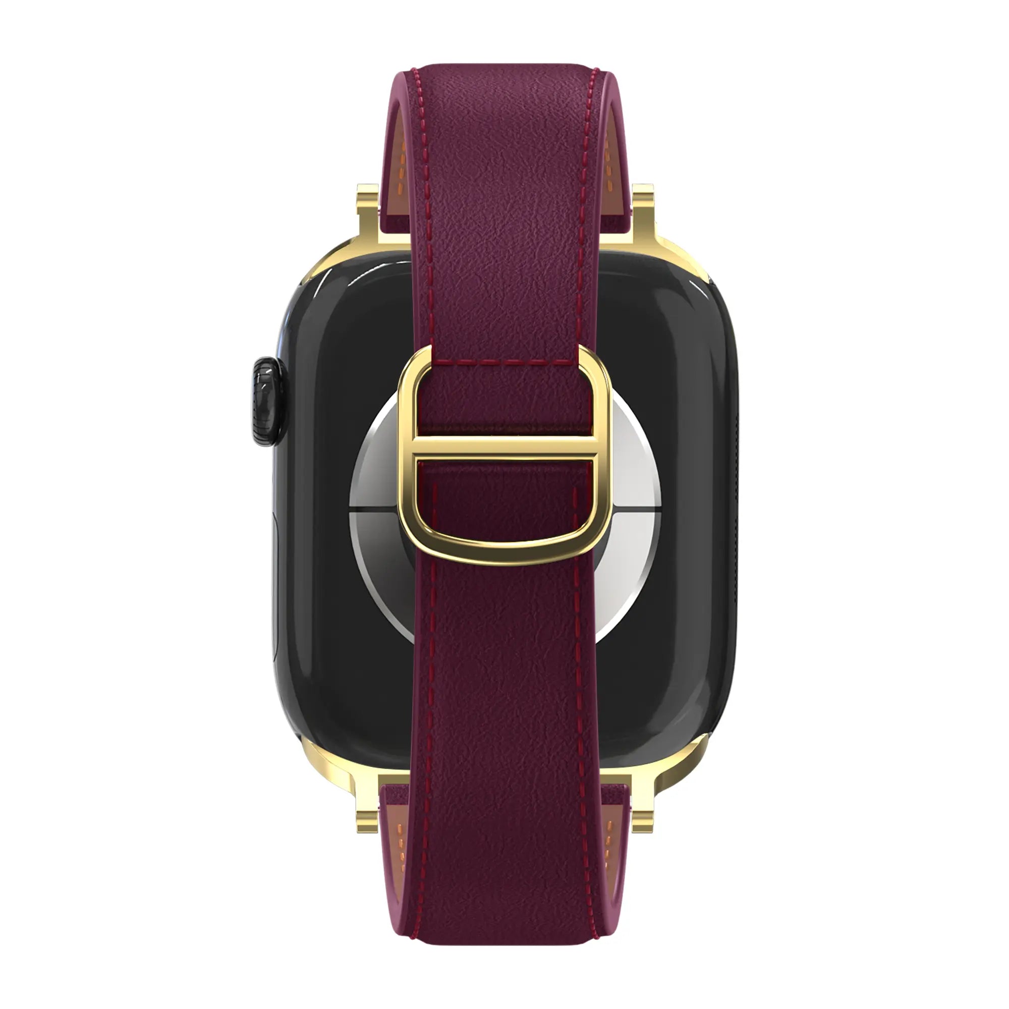 Bandz Apple Watch Leather Strap 'D-Type' (Wine Red)