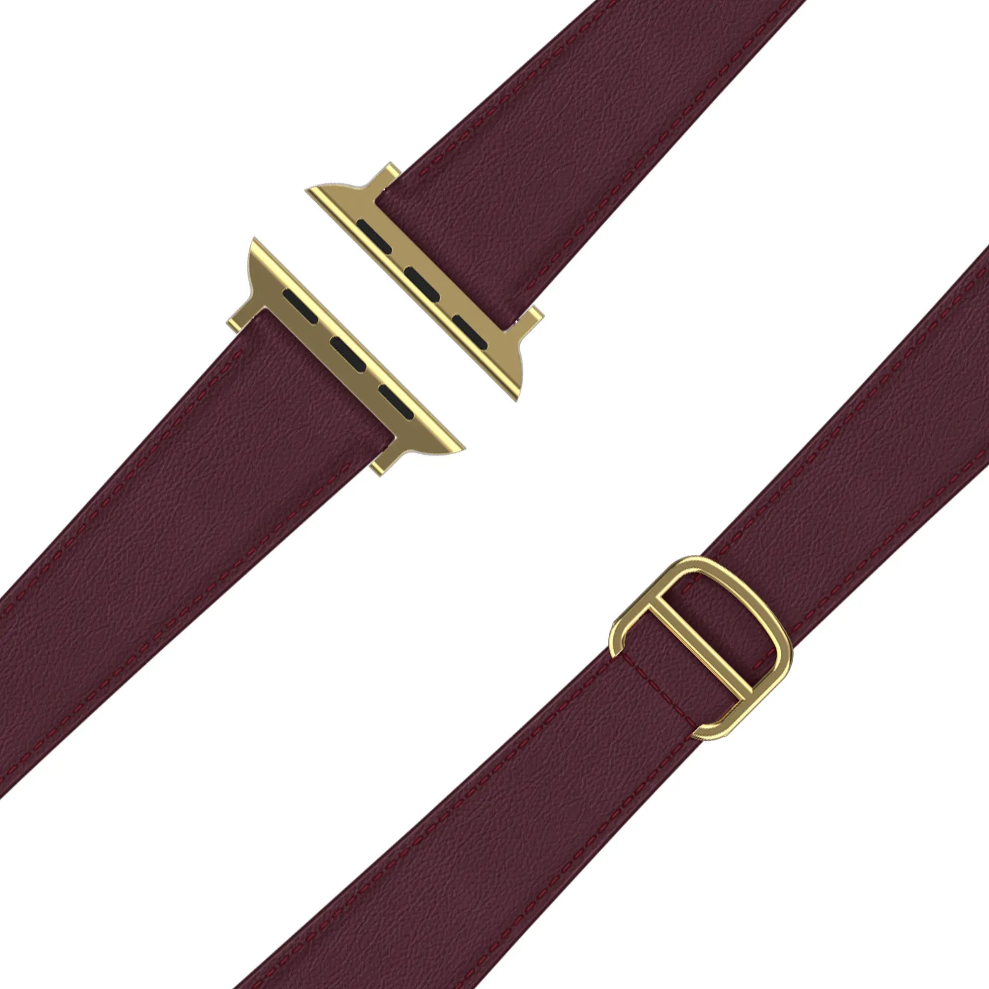 Bandz Apple Watch Leather Strap 'D-Type' (Wine Red)