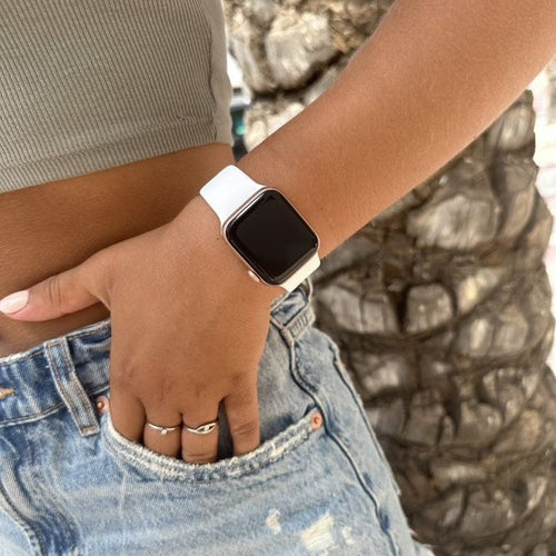 xoxo Wildhearts Apple Watch Silikonarmband (Weiß)