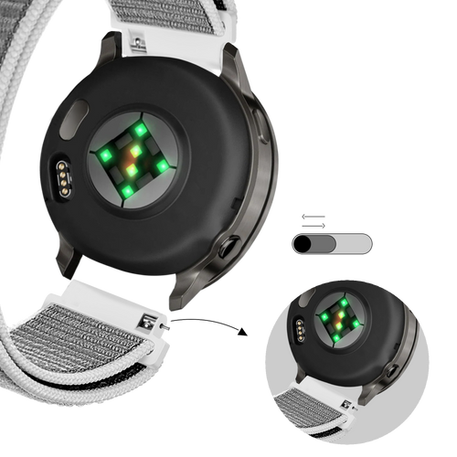 Bandz Garmin Venu 2 Nylon Loop Armband (Muschelweiß)