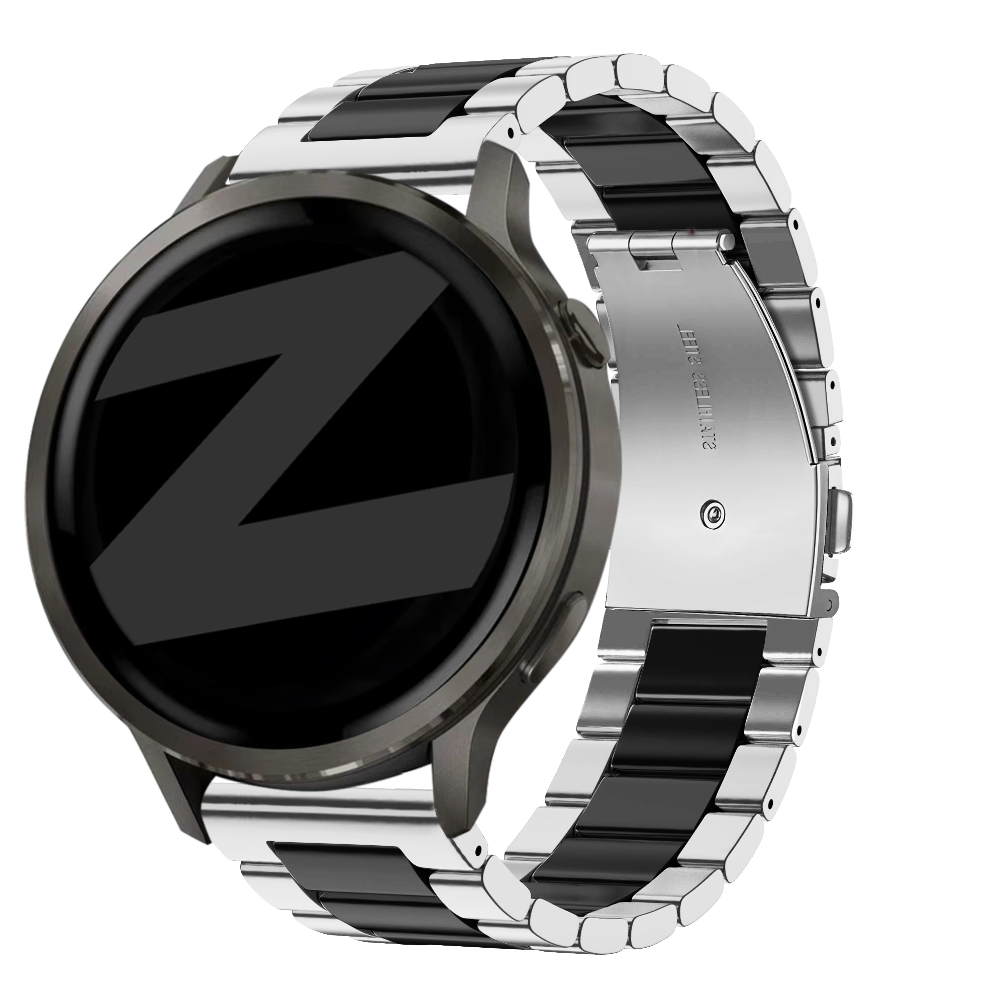 Bandz Garmin Bounce 2 Stahlarmband 'Classic' (Silber/Schwarz)