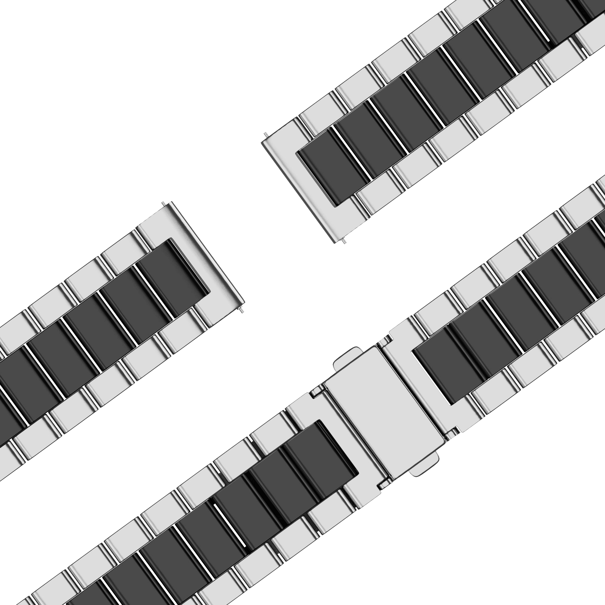 Bandz Garmin Bounce 2 Stahlarmband 'Classic' (Silber/Schwarz)