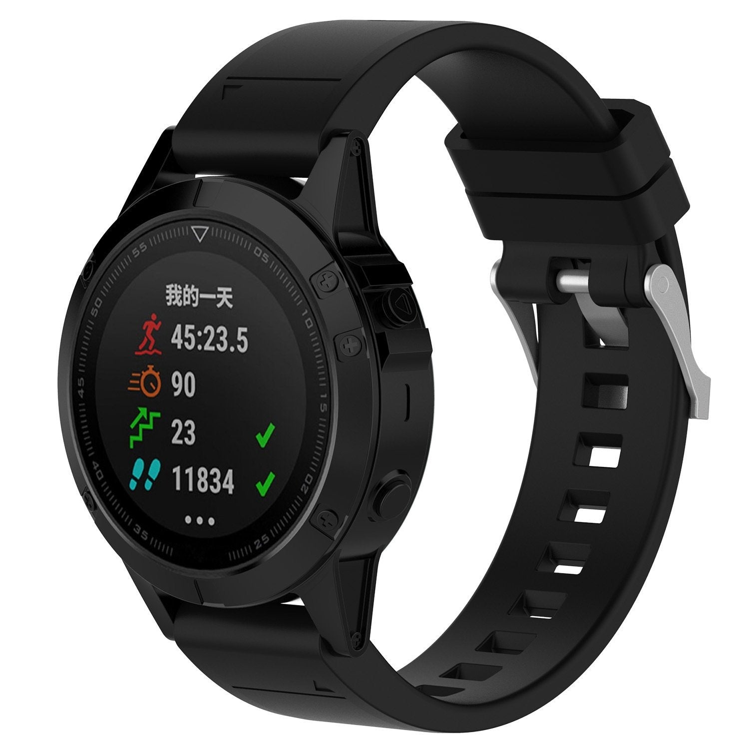 Garmin Approach S62 Glänzendes Silikonarmband (Schwarz)