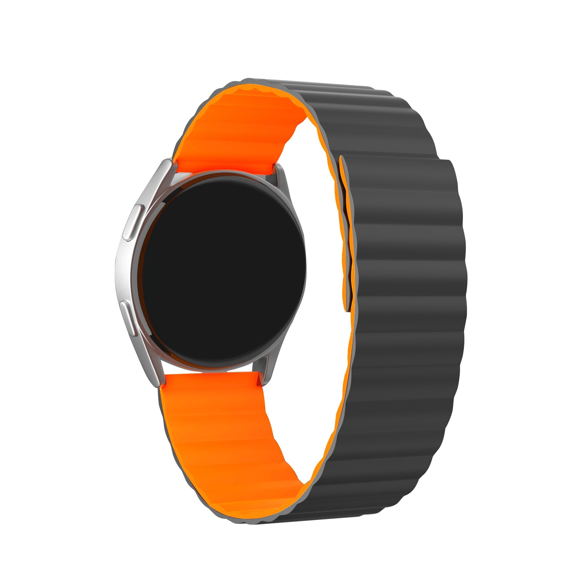 Amazfit GTR 4 Magnetisches Silikonarmband (Schwarz/Orange)