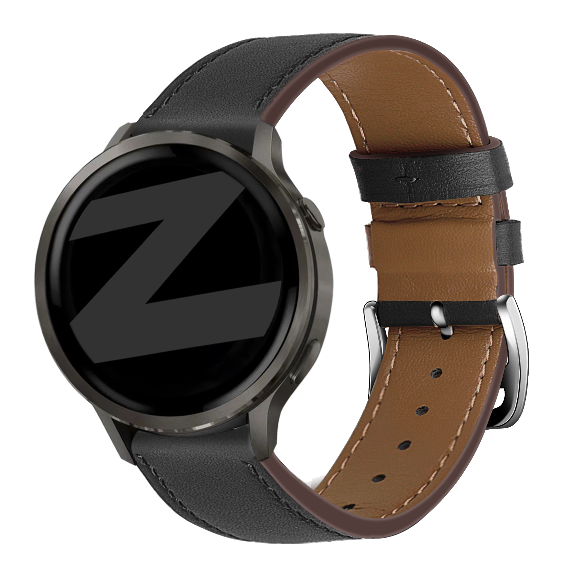 Bandz Garmin Venu 3s Lederarmband 'Deluxe' (Schwarz)