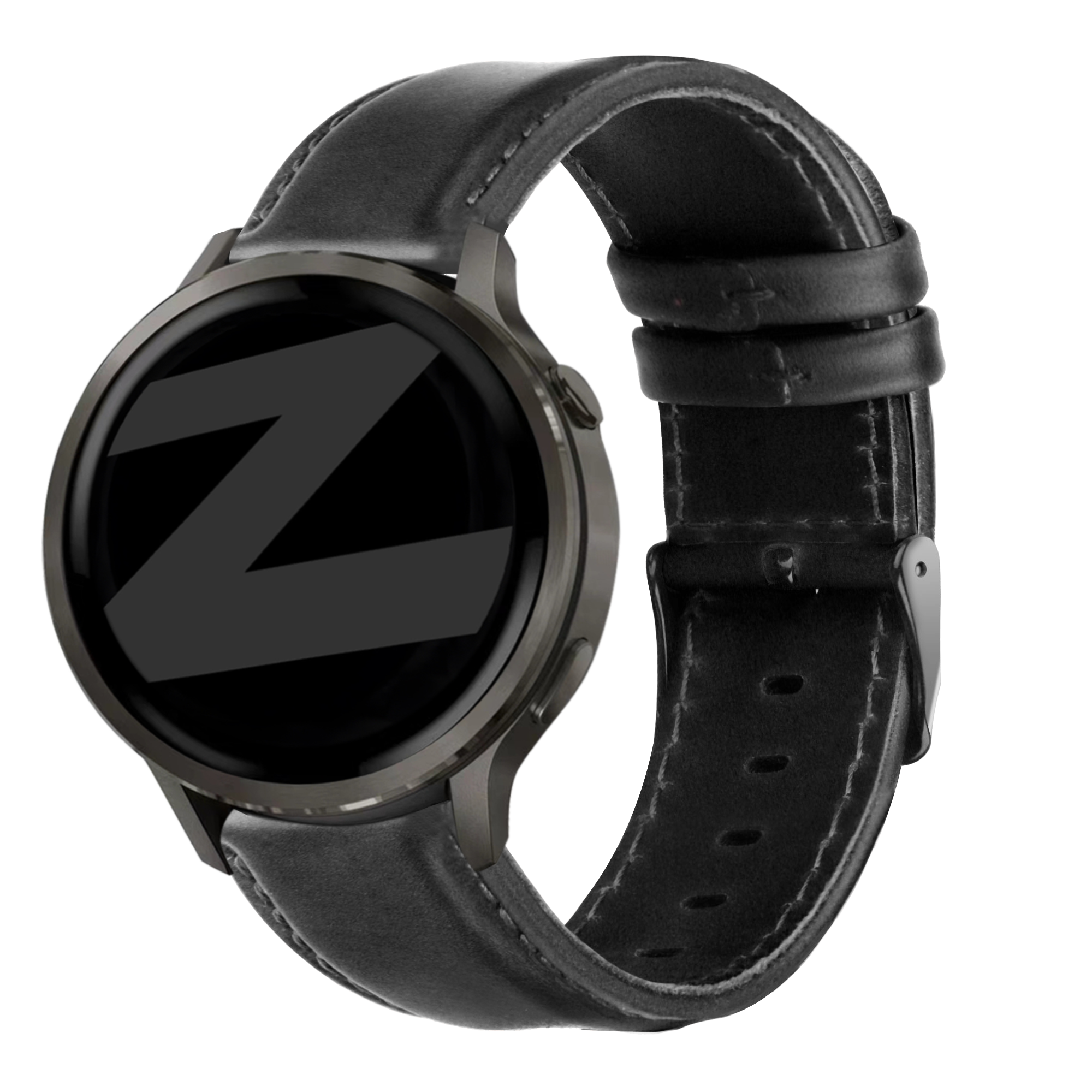 Bandz Garmin Forerunner 245 Leather Strap 'Classic' (Black)