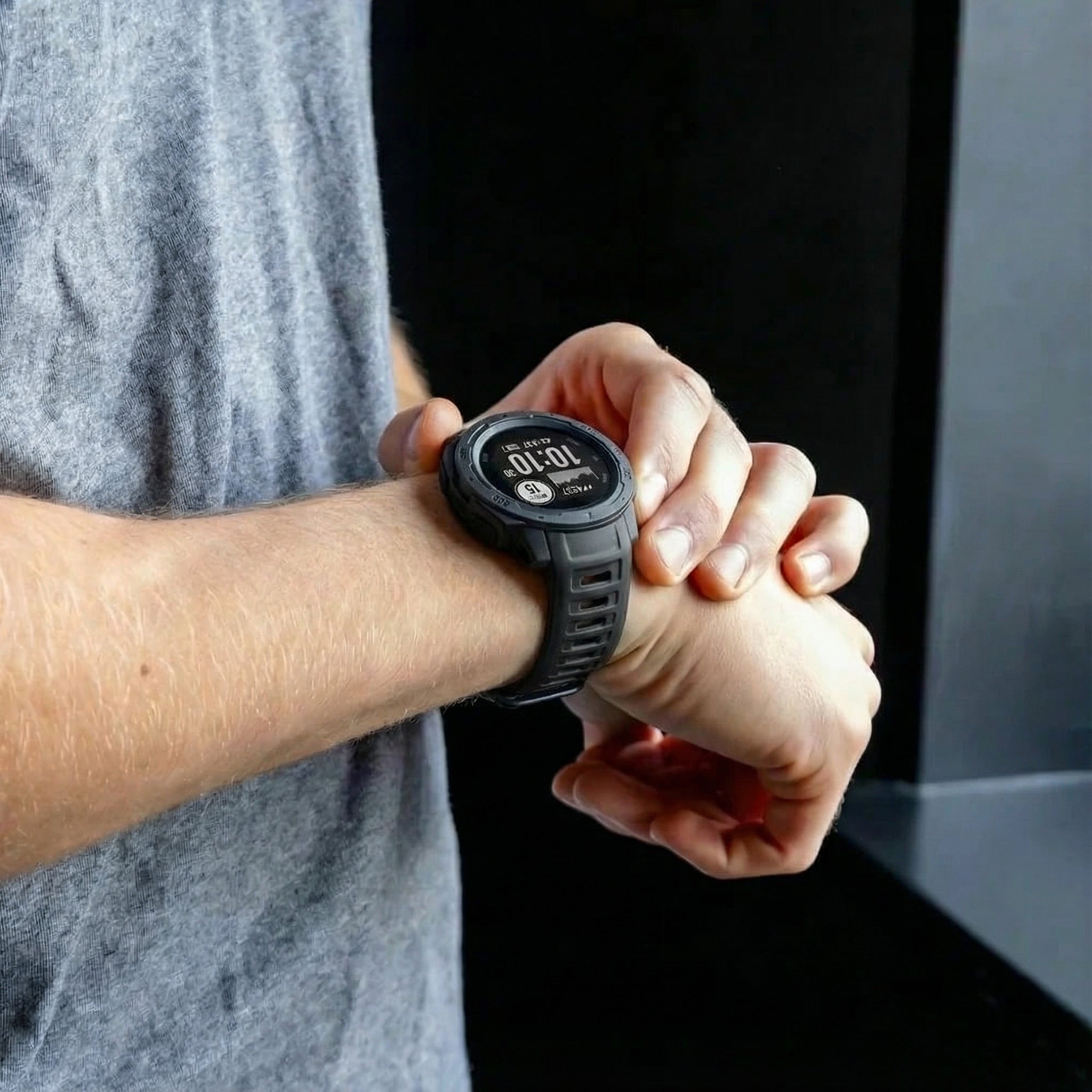 Garmin Instinct 1/2 Silikonarmband (Schwarz)