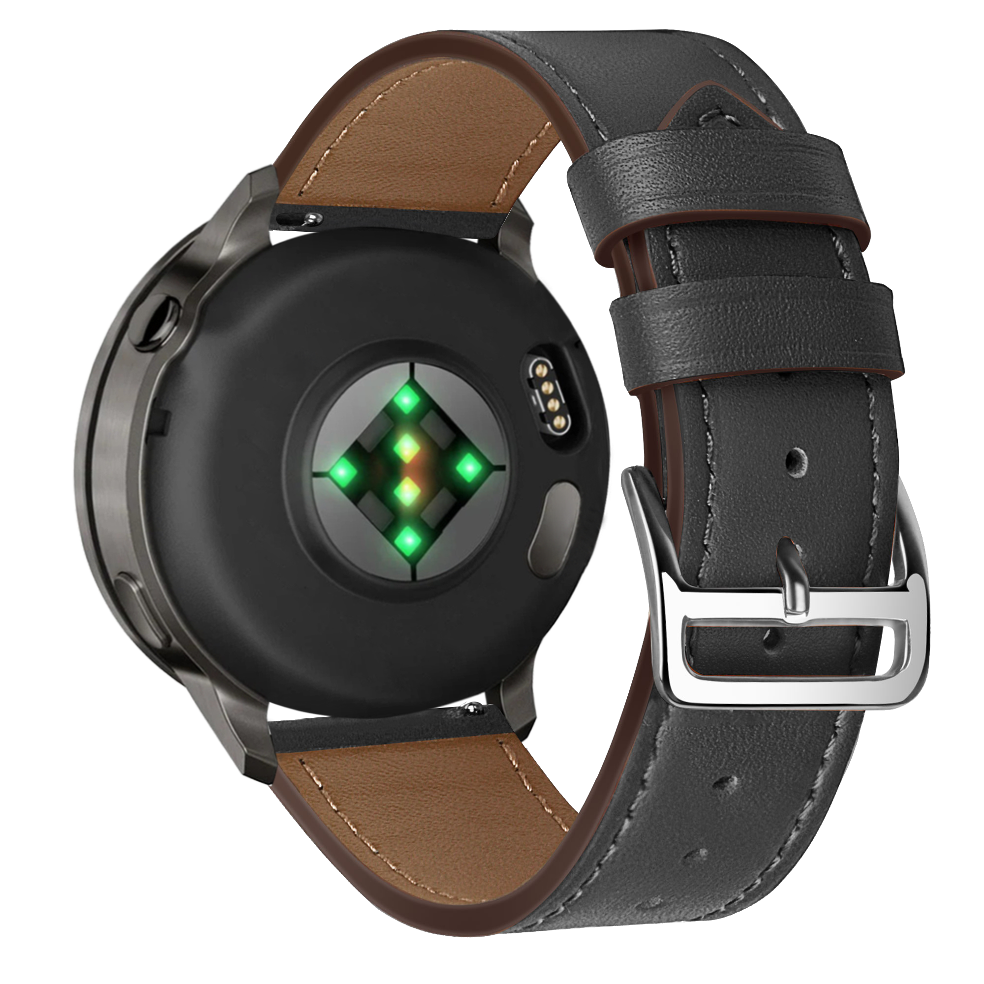 Bandz Garmin Venu 2 Leather Strap 'Deluxe' (Black)