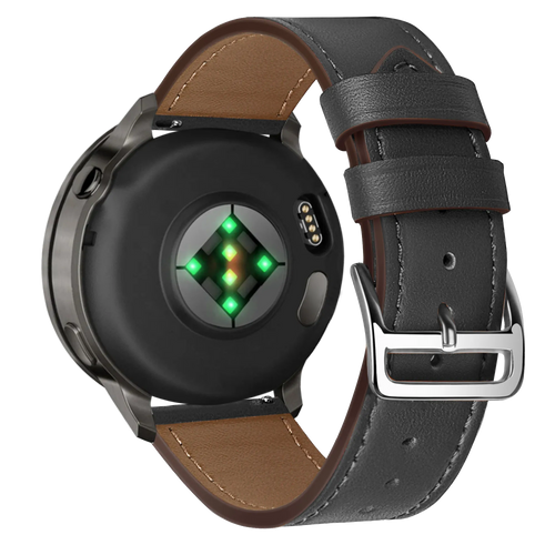 Bandz Garmin Venu 2 Leather Strap 'Deluxe' (Black)