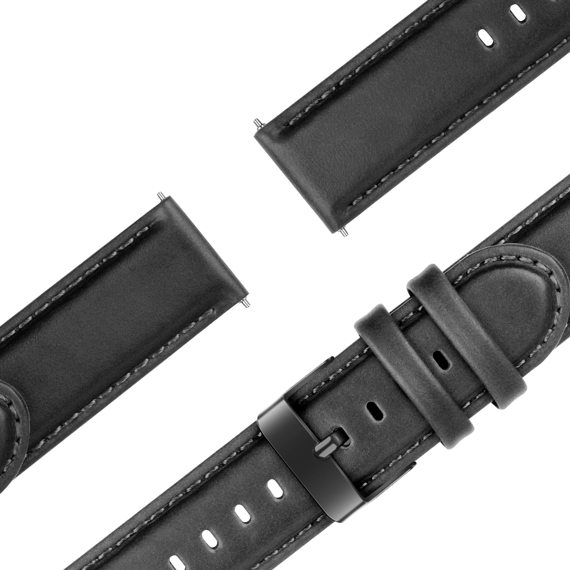 Bandz Garmin Vivoactive 4 Leather Strap 'Classic' (Black)