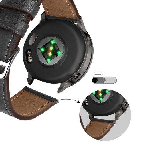 Bandz Garmin Approach S42 Leather Strap 'Deluxe' (Black)