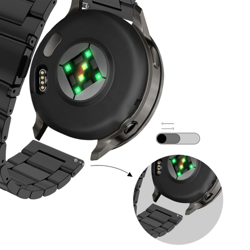 Bandz Garmin Forerunner 265s Stahlarmband 'Classic' (Schwarz)